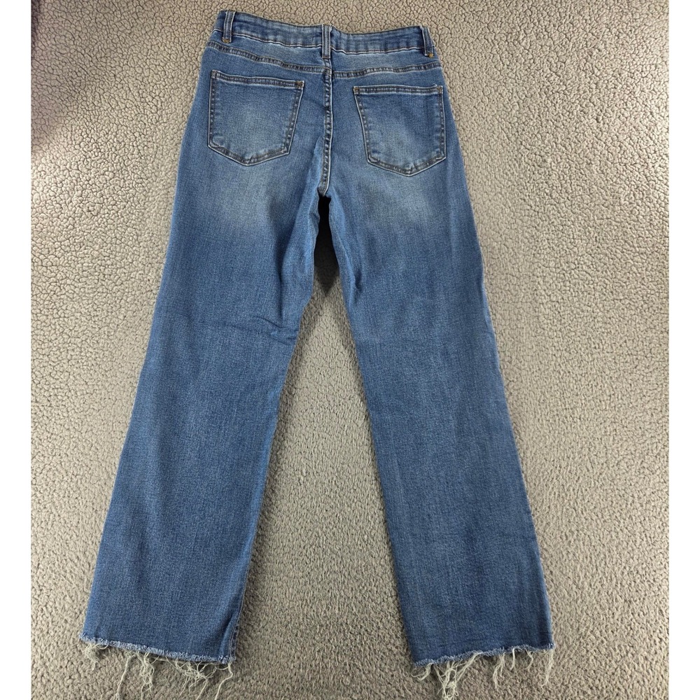 OAT New York Jeans Womens 28 Blue Medium Wash High Rise Straight Raw Hem Denim - Picture 13 of 16
